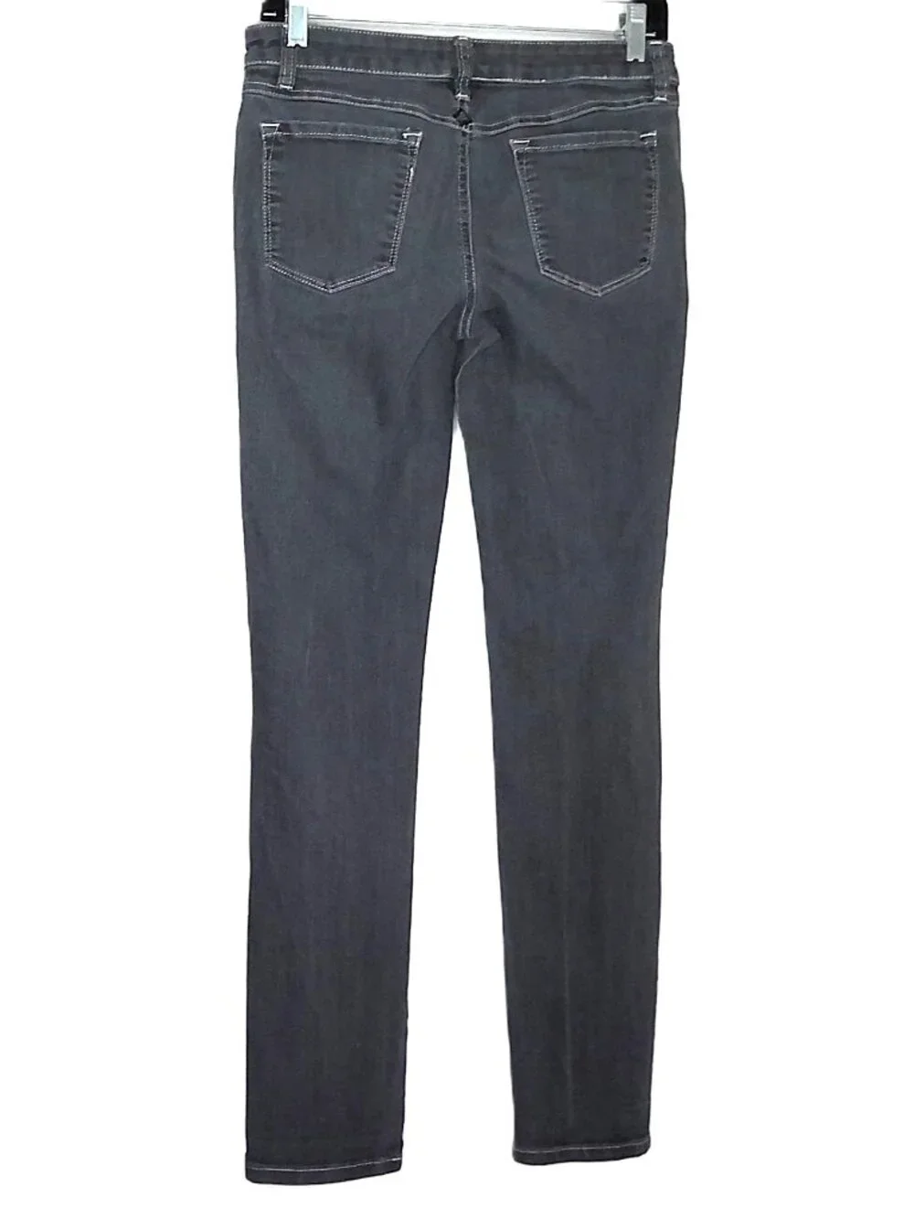PrAna Gray Denim Jeans Low Rise Boho Slim Straight Stretch Medium Wash Sz 4 / 27